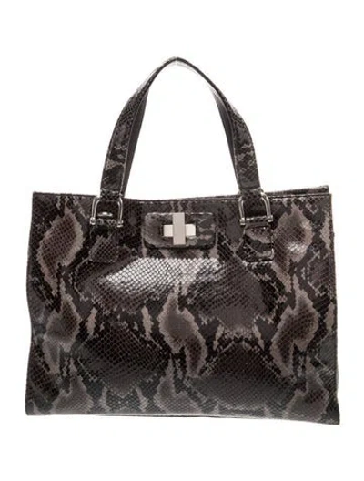Pre-owned Donald Pliner Leather Shoulder Bag In Grey