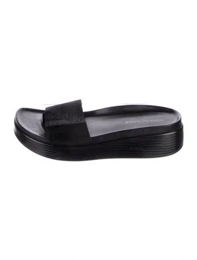 Pre-owned Donald Pliner Leather Slides In Black