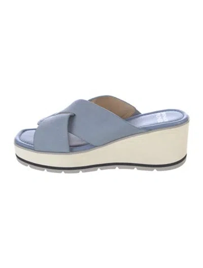 Pre-owned Donald Pliner Leather Slides In Blue