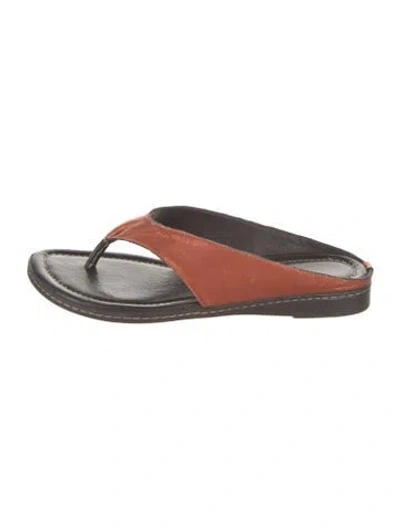 Pre-owned Donald Pliner Leather Slides In Brown