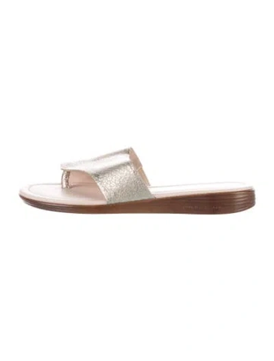 Pre-owned Donald Pliner Leather Slides In Gold/metallic