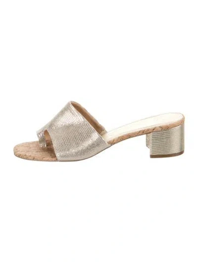 Pre-owned Donald Pliner Leather Slides In Metallic/neutrals