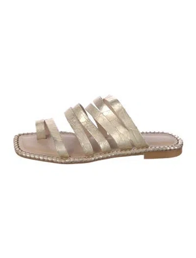 Pre-owned Donald Pliner Leather Slides In Neutral