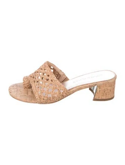 Pre-owned Donald Pliner Leather Slides In Neutral