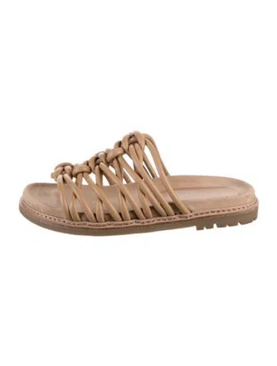 Pre-owned Donald Pliner Leather Slides In Neutrals