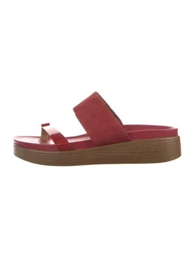 Pre-owned Donald Pliner Leather Slides In Red
