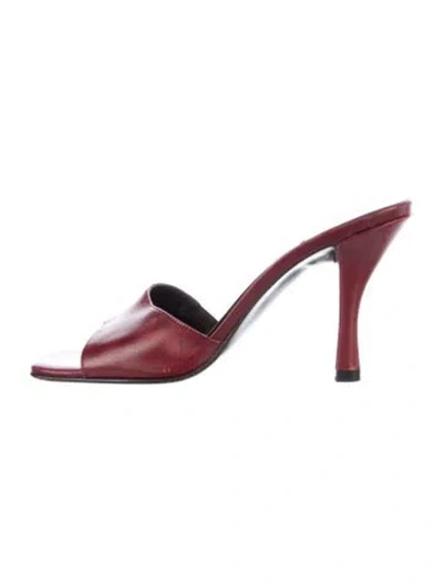 Pre-owned Donald Pliner Leather Slides In Red
