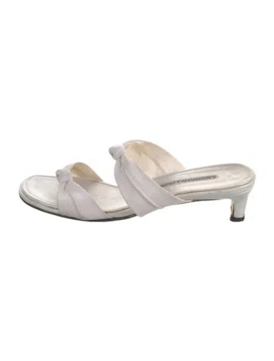 Pre-owned Donald Pliner Leather Slides In White