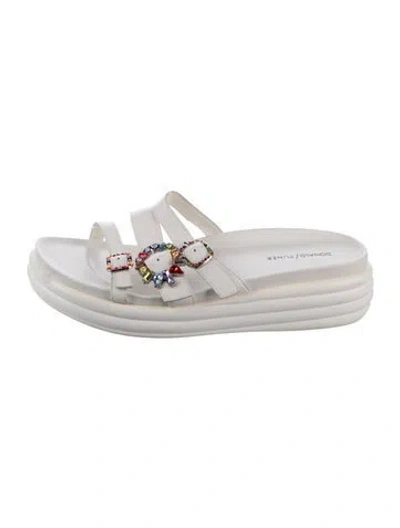 Pre-owned Donald Pliner Leather Slides In White