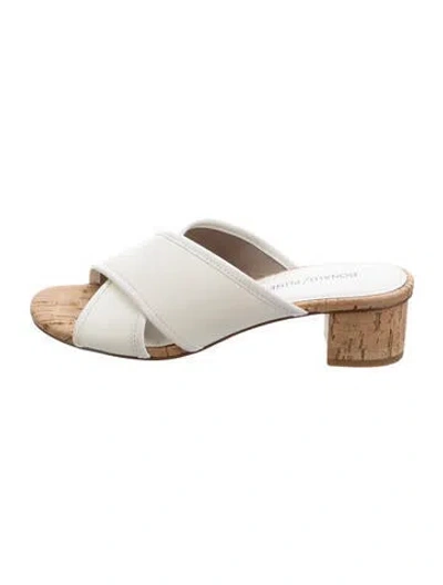 Pre-owned Donald Pliner Leather Slides In White