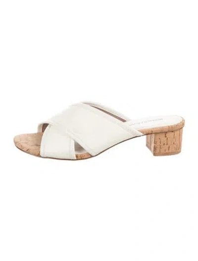 Pre-owned Donald Pliner Leather Slides In White