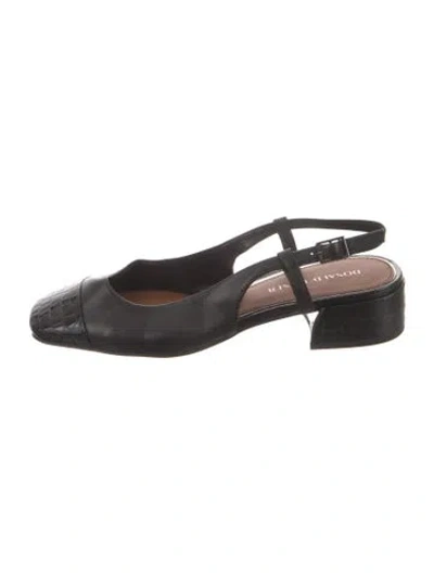 Pre-owned Donald Pliner Leather Slingback Pumps In Black