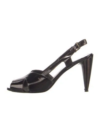 Pre-owned Donald Pliner Leather Slingback Pumps In Gold