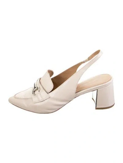 Pre-owned Donald Pliner Leather Slingback Pumps In Neutral