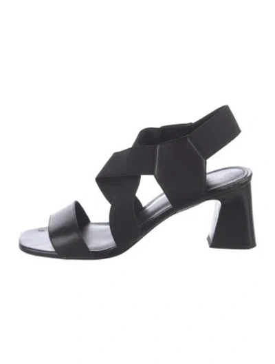 Pre-owned Donald Pliner Leather Slingback Sandals In Black