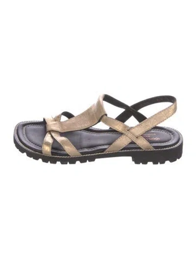 Pre-owned Donald Pliner Leather Slingback Sandals In Multi