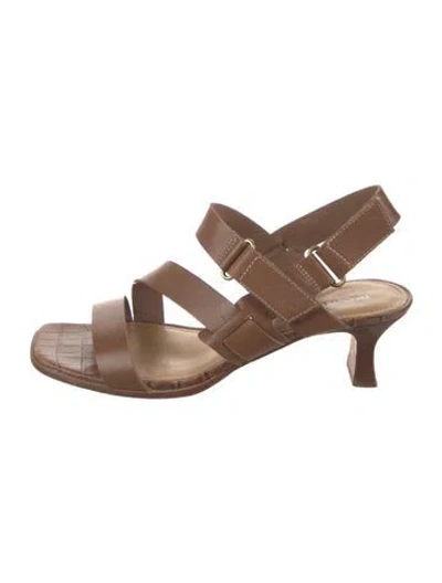 Pre-owned Donald Pliner Leather Slingback Sandals In Neutral