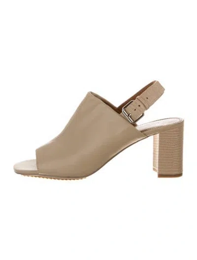 Pre-owned Donald Pliner Leather Slingback Sandals In Neutral