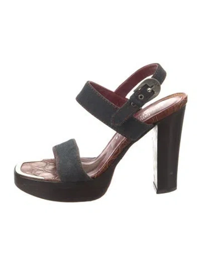 Pre-owned Donald Pliner Leather Slingback Sandals In Neutral