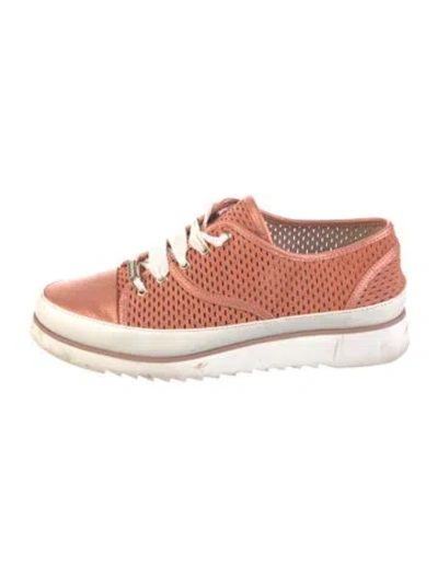 Pre-owned Donald Pliner Leather Sneakers In Orange