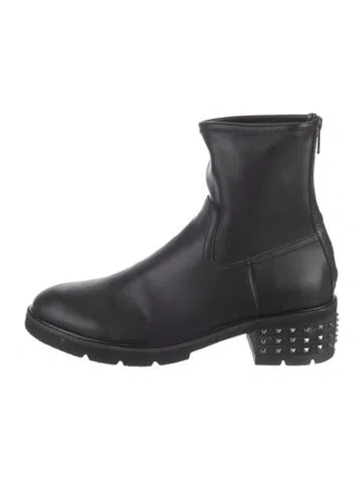 Pre-owned Donald Pliner Leather Sock Boots In Black