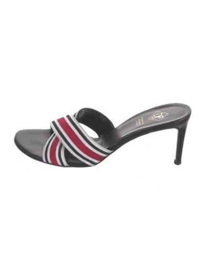 Pre-owned Donald Pliner Leather Striped Slides In Multi