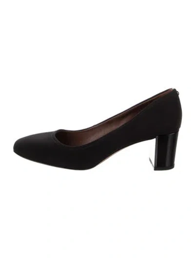 Pre-owned Donald Pliner Leather Trim Embellishment Pumps In Black