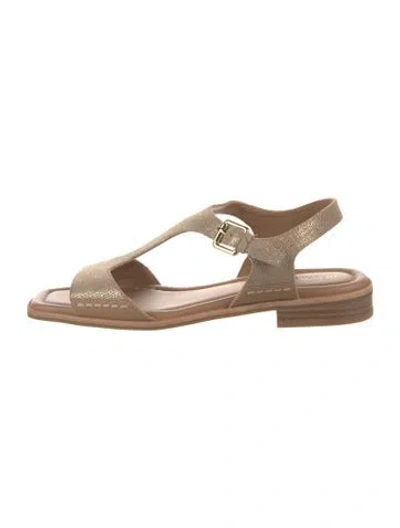 Pre-owned Donald Pliner Leather T-strap Sandals In Brown