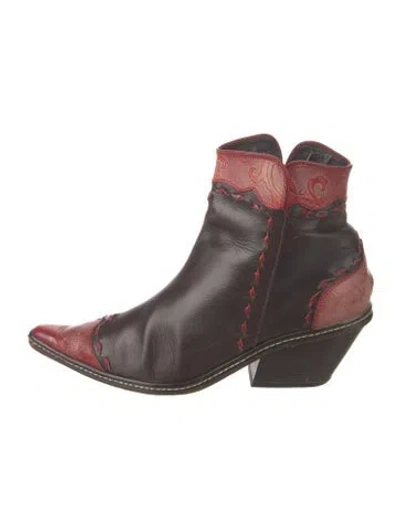 Pre-owned Donald Pliner Leather Western Boots In Black