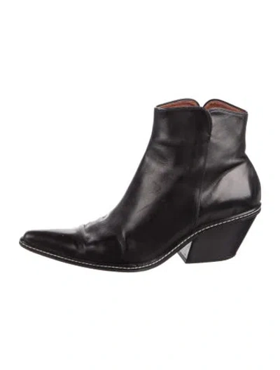 Pre-owned Donald Pliner Leather Western Boots In Black