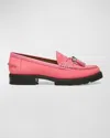 DONALD PLINER LENNY MIXED LEATHER TASSEL LOAFERS