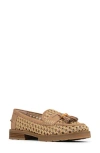 Donald Pliner Lenny Woven Raffia Tassel Loafer In Natural