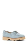 Donald Pliner Lug Sole Boat Shoe In Light Blue