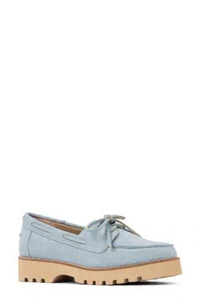 Donald Pliner Lug Sole Boat Shoe In Light Blue