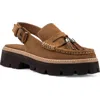 Donald Pliner Essex Suede Slingback Loafer In Saddle