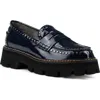 Donald Pliner Massy Platform Penny Loafer In Blue