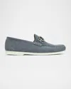 Donald Pliner Men's Augie Suede Bit Loafers In Blue