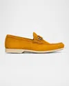Donald Pliner Men's Augie Suede Bit Loafers In Orange