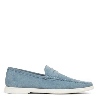 Donald Pliner Clive Moc Toe Penny Loafers In Blue