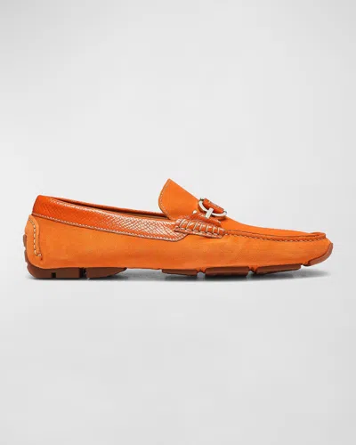 Donald Pliner Men's Dacio 3 Suede Driving Shoes In Orange
