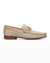 Donald Pliner Men's Dacio 4 Canvas-leather Loafers In Off White