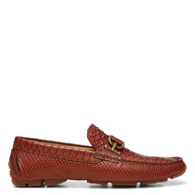 Donald Pliner Men Dacio Driver Cognac Snake Casual In Black