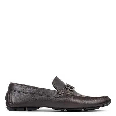 Donald Pliner Men Dacio Driver Grey Leather Casual In Black