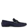 Donald Pliner Men's Dacio Metal-bit Suede Driving Loafers In Navy Suede