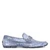 Donald Pliner Men Dacio Driver Ocean Blue Croco Casual In Ocean Blue Croco