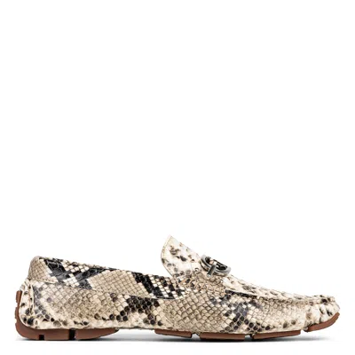 Donald Pliner Men Dacio Driver Sand Snake Print Casual In Black