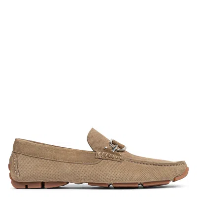 Donald Pliner Men Dacio Driver Taupe Perf Suede Casual In Brown