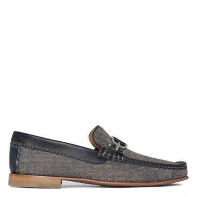 Donald Pliner Men Dacio Navy Canvas Casual In Brown