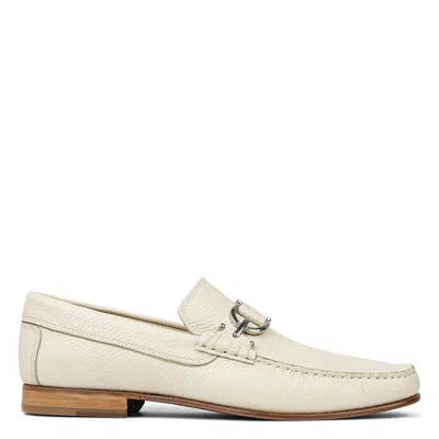 Donald Pliner Men Dacio Off White Pebbled Leather Casual