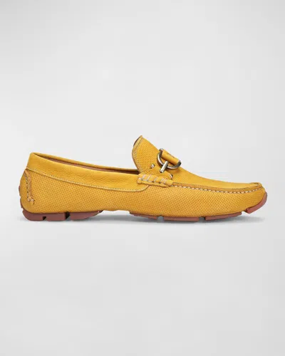 Donald Pliner Dacio Perforated Bit Loafer In Sungold